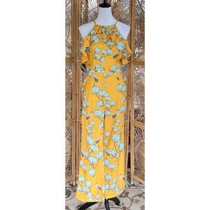 Varun Bahl Anthropologie Yellow Warbler Ruffled Crane Jumpsuit Size 6